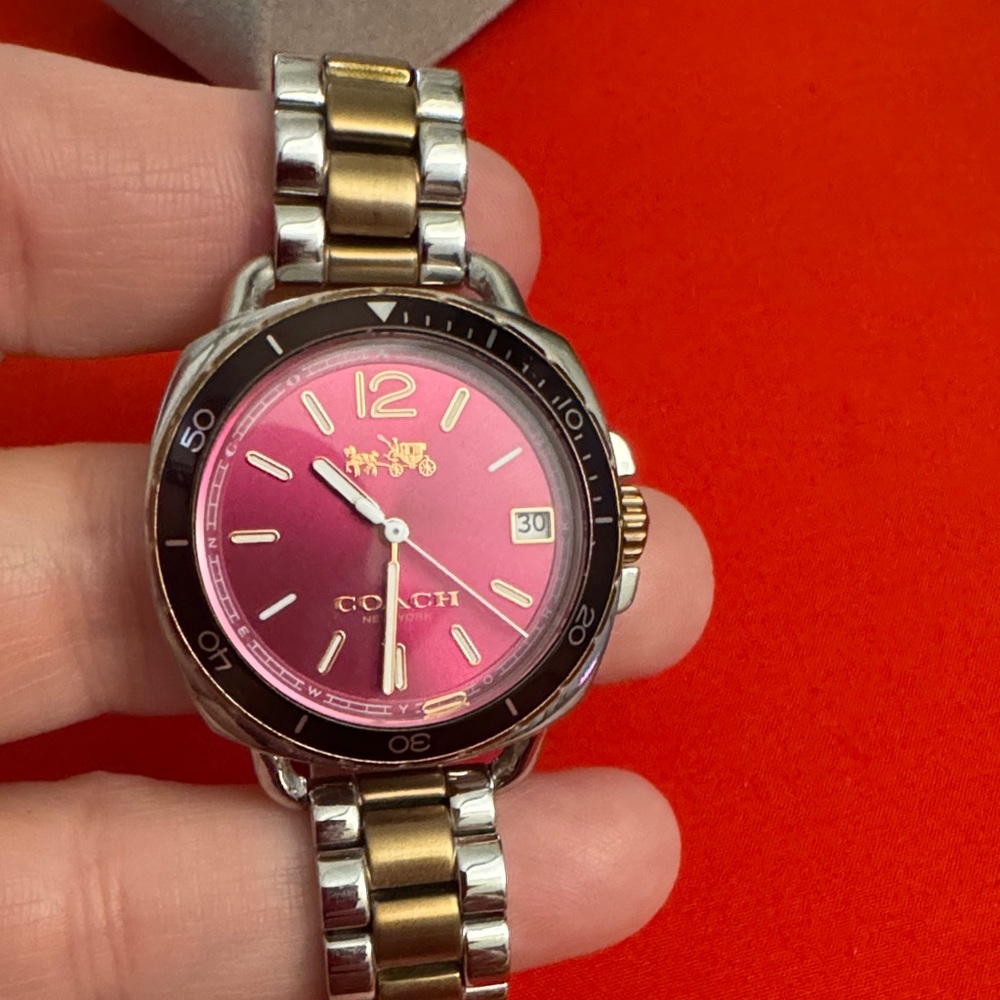 Coach Two-Tone Pink Dial Watch - Picture 2 of 7